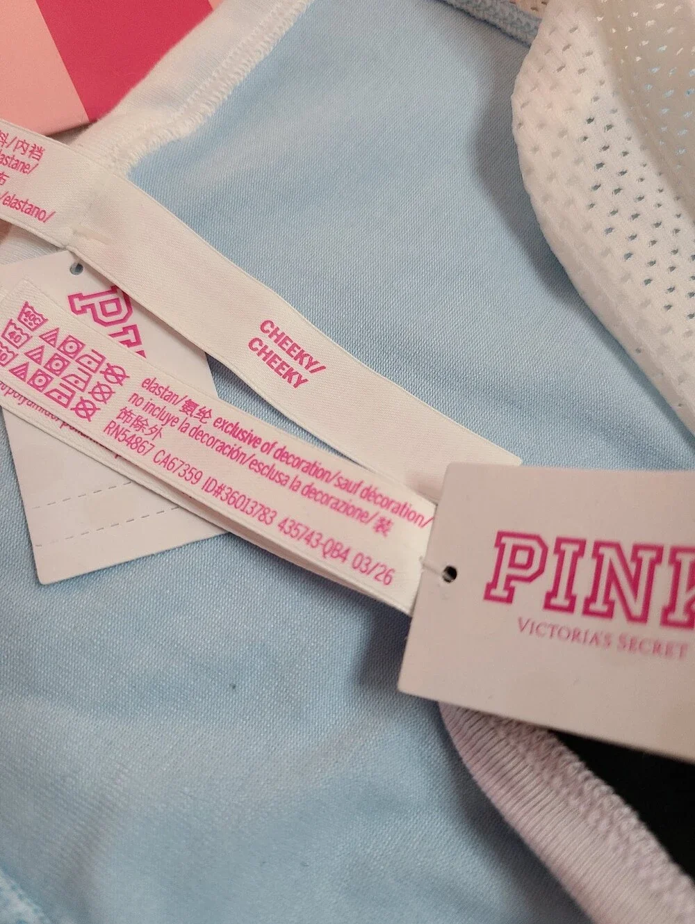 VS PINK 2pk Soft Cotton Sport Mesh Classic Cheeky Panties Size Sm